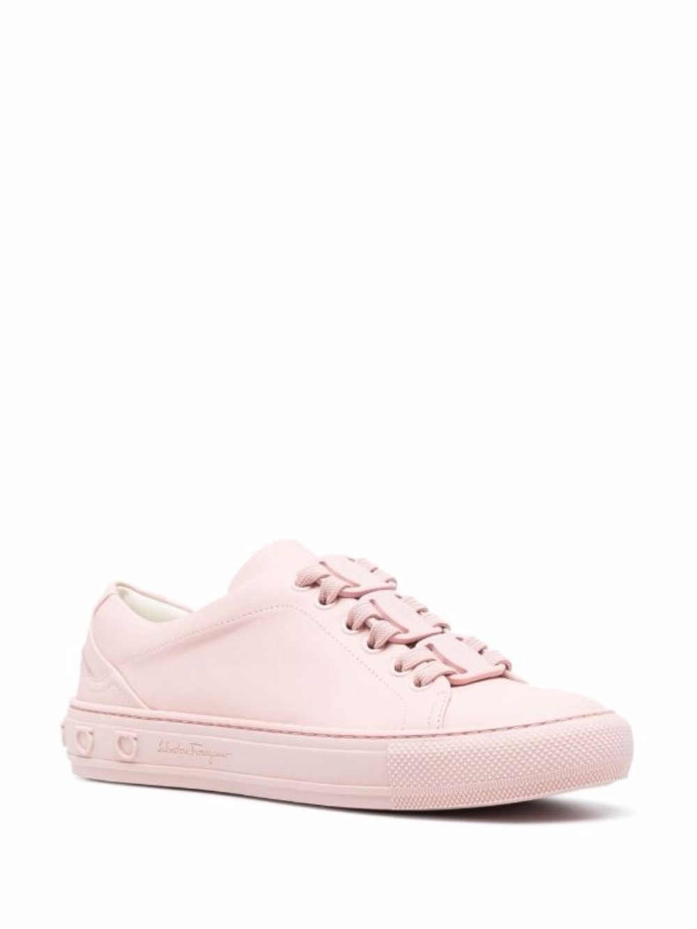 Salvatore Ferragamo Blush Pink Leather Sneakers - Gancini - Picture 14 of 14